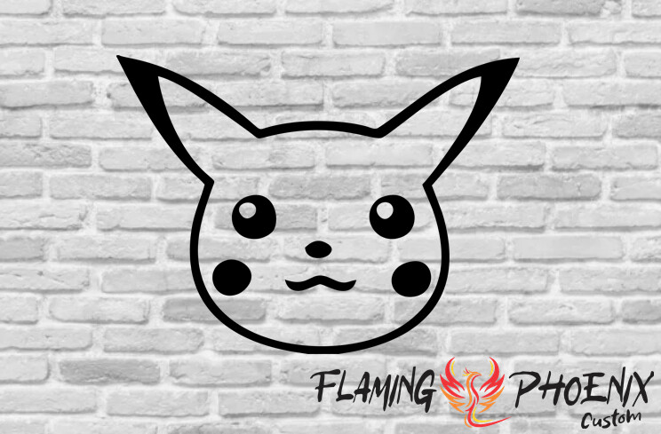 PIKACHU FACE CUSTOM CAR VINYL STICKER DECAL