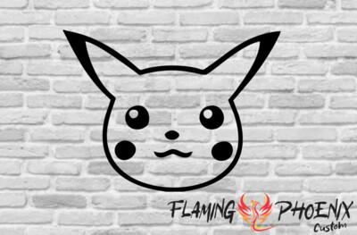 PIKACHU FACE CUSTOM CAR VINYL STICKER DECAL