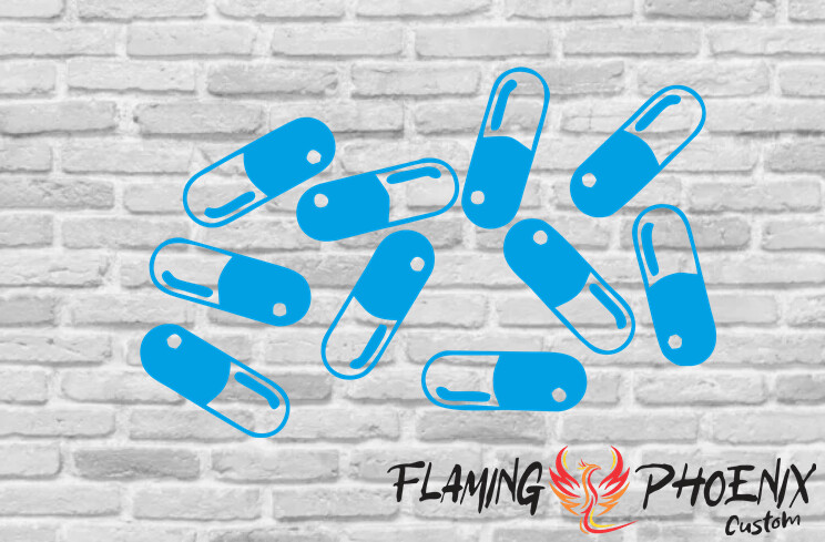 PILLS CUSTOM CAR VINYL STICKER DECAL