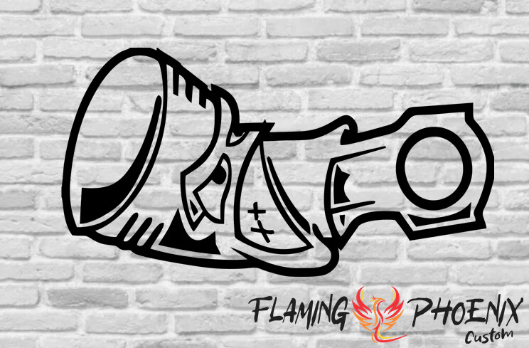 ANGRY PISTON CUSTOM CAR VINYL STICKER DECAL