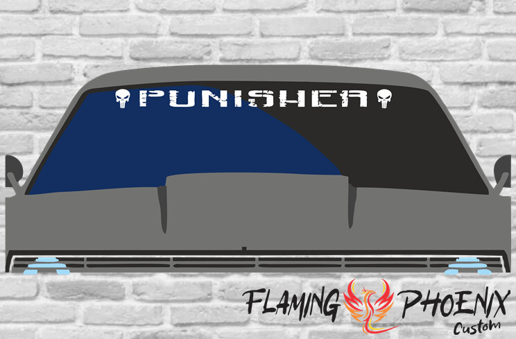 PUNISHER 2 SKULLS - WINDSHIELD BANNER
