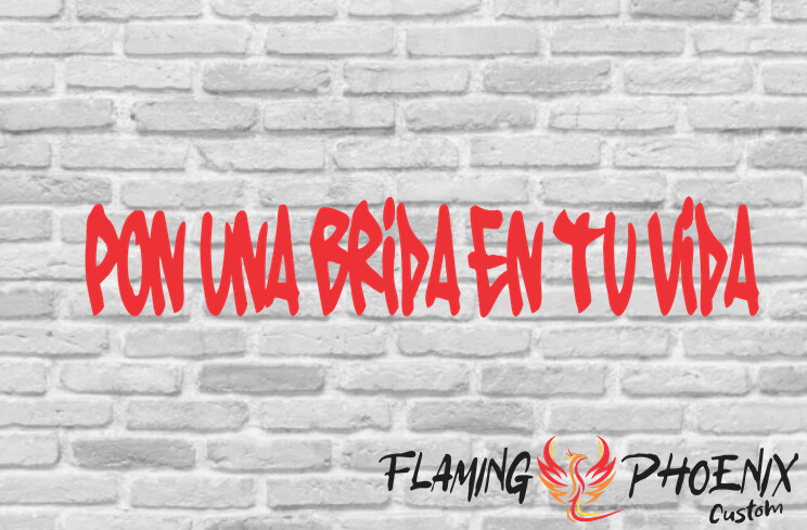 PON UNA BRIDA EN TU VIDA CUSTOM CAR VINYL STICKER DECAL
