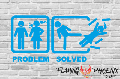 PROBLEM SOLVED BOY CUSTOM CAR VINYL STICKER DECAL