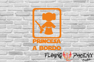 PRINCESA A BORDO LEIA CUSTOM CAR VINYL STICKER DECAL