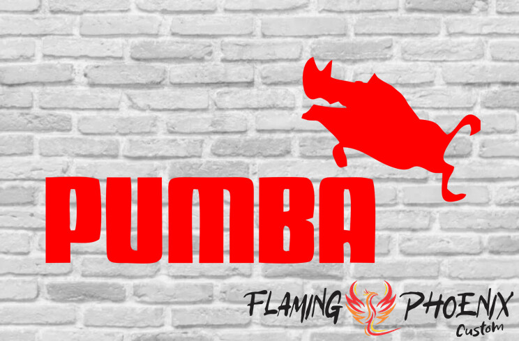 PUMBA CUSTOM CAR VINYL STICKER DECAL