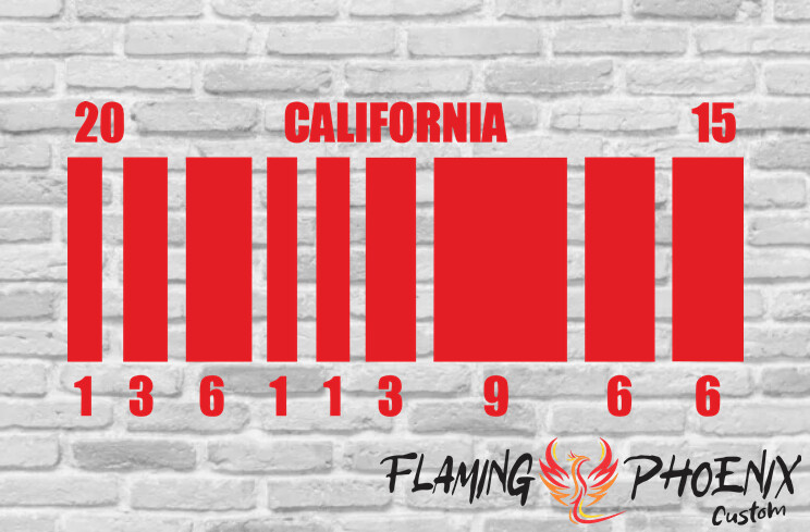 CALIFORNIA CODE CUSTOM CAR VINYL STICKER DECAL