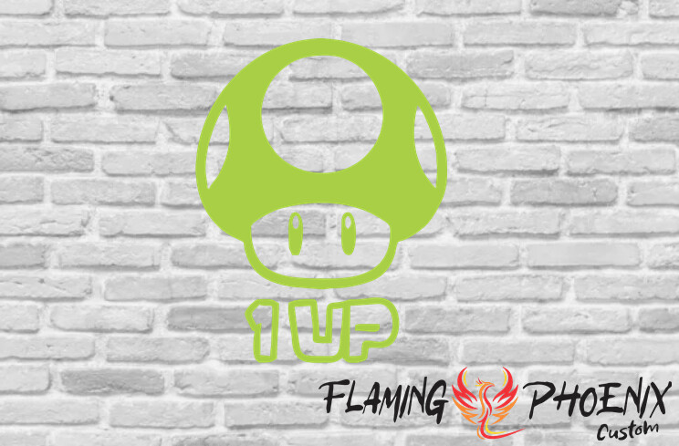 1 UP MUSHROOM CUSTOM CAR VINYL STICKER DECAL