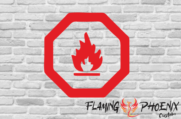FLAMMABLE CUSTOM CAR VINYL STICKER DECAL