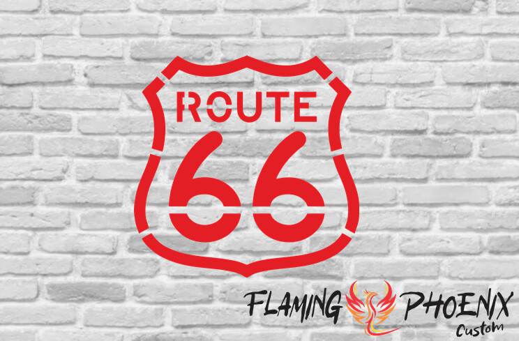 ROUTE 66 DASHED CUSTOM CAR VINYL STICKER DECAL