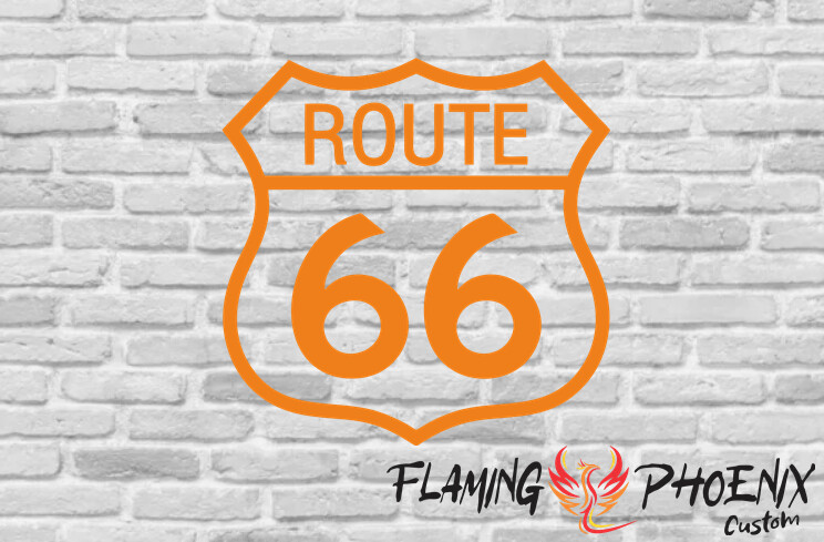 ROUTE 66 CUSTOM CAR VINYL STICKER DECAL