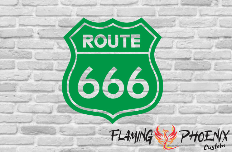 ROUTE 666 CUSTOM CAR VINYL STICKER DECAL
