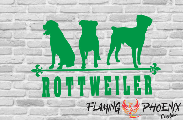 ROTTWEILER 3 DOGS CUSTOM CAR VINYL STICKER DECAL