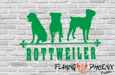ROTTWEILER 3 DOGS CUSTOM CAR VINYL STICKER DECAL