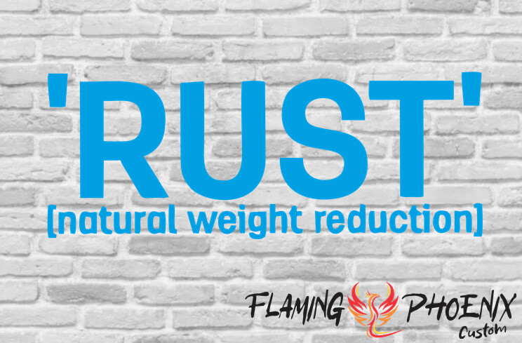 RUST NATURAL WEIGHT REDUCTION CUSTOM CAR VINYL STICKER DECAL