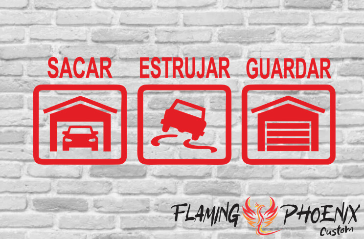 SACAR ESTRUJAR GUARDAR CUSTOM CAR VINYL STICKER DECAL