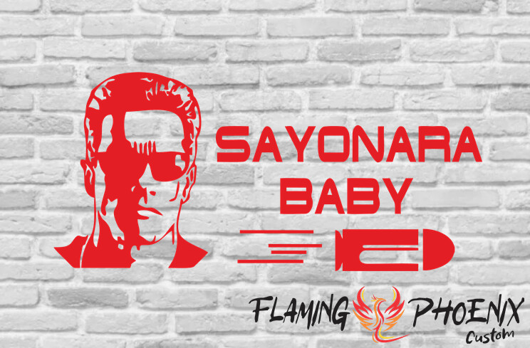 SAYONARA BABY CUSTOM CAR VINYL STICKER DECAL