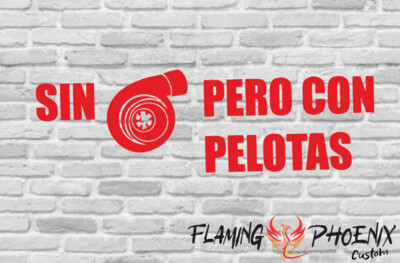 SIN TURBO PERO CON PELOTAS CUSTOM CAR VINYL STICKER DECAL