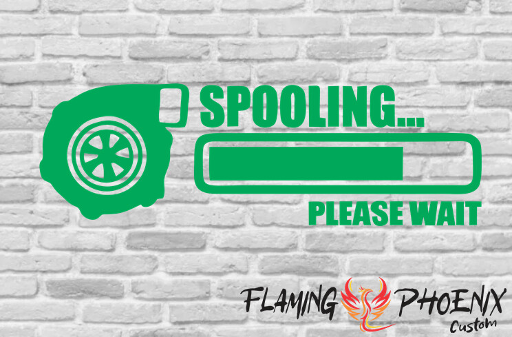 SPOOLING PLEASE WAIT CUSTOM CAR VINYL STICKER DECAL