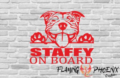 STAFFY ON BOARD CUSTOM CAR VINYL STICKER DECAL
