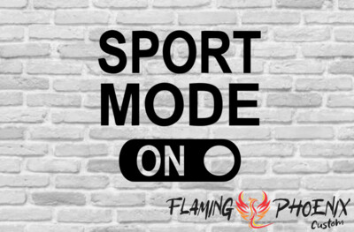 SPORT MODE ON BUTTON CUSTOM CAR VINYL STICKER DECAL