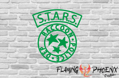 STARS RACOON POLICE DEPT CUSTOM CAR VINYL STICKER DECAL