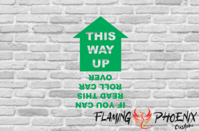 THIS WAY UP CUSTOM CAR VINYL STICKER DECAL