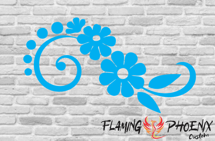 FLOWERS TRIBAL CUSTOM CAR VINYL STICKER DECAL
