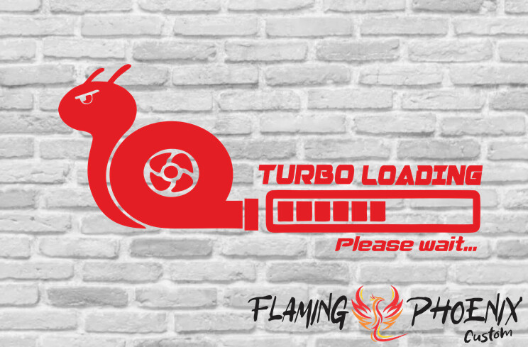 TURBO LOADING SNAIL CUSTOM CAR VINYL STICKER DECAL