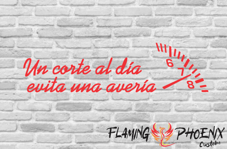 UN CORTE AL DIA EVITA UNA AVERIA CUSTOM CAR VINYL STICKER DECAL
