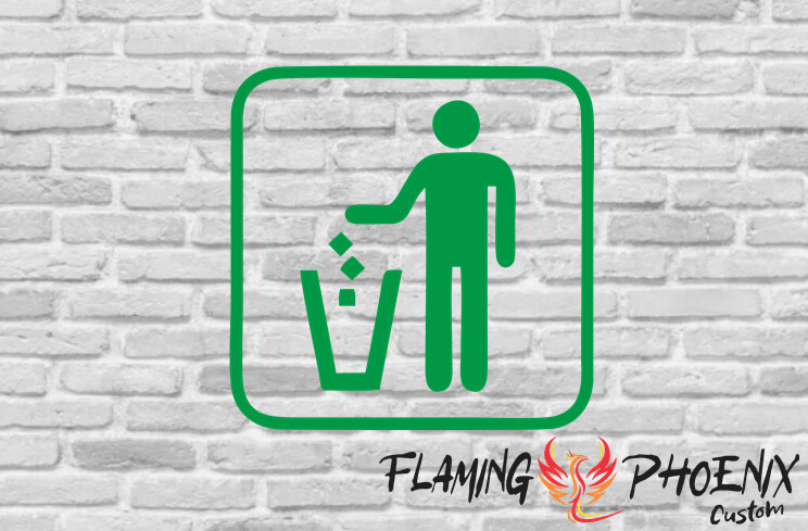PAPER BIN CUSTOM CAR VINYL STICKER DECAL