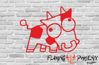 CRAZY COW CUSTOM CAR VINYL STICKER DECAL
