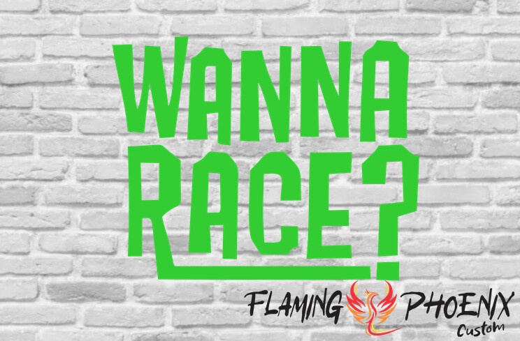 WANNA RACE CUSTOM CAR VINYL STICKER DECAL