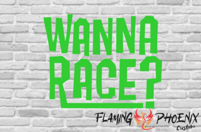 WANNA RACE CUSTOM CAR VINYL STICKER DECAL