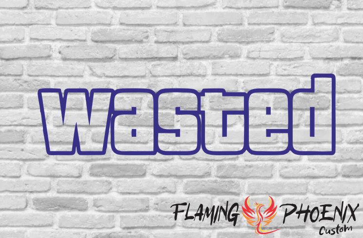 WASTED CUSTOM CAR VINYL STICKER DECAL