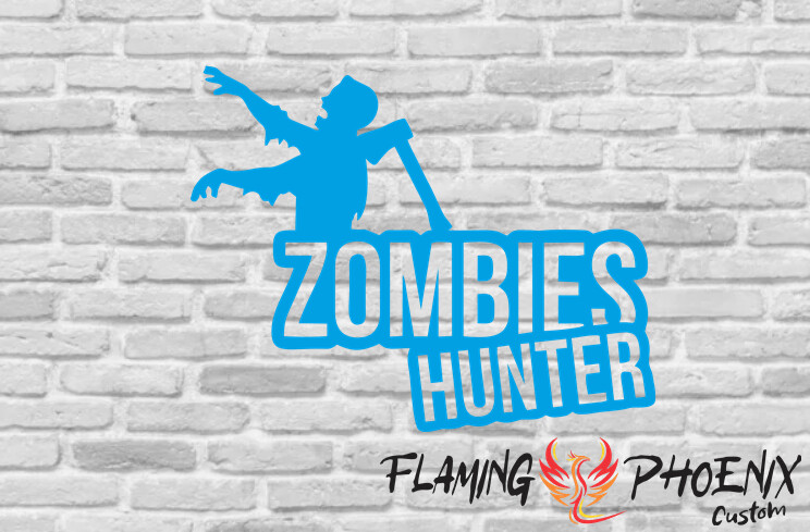 ZOMBIES HUNTER CUSTOM CAR VINYL STICKER DECAL