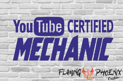 YOUTUBE CERTIFIED MECHANIC CUSTOM CAR VINYL STICKER DECAL