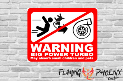 BIG POWER TURBO CUSTOM CAR VINYL STICKER DECAL