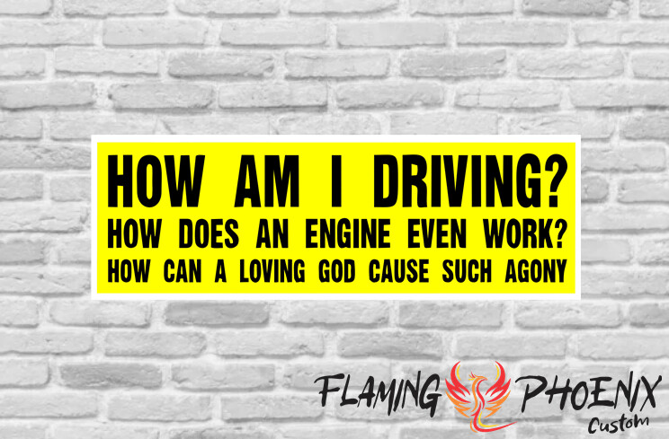 HOW AM I DRIVING PHILOSOPHER CUSTOM CAR VINYL STICKER DECAL