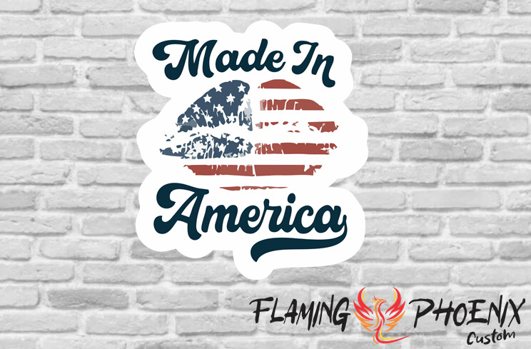 MADE IN AMERICA KISS CUSTOM CAR VINYL STICKER DECAL
