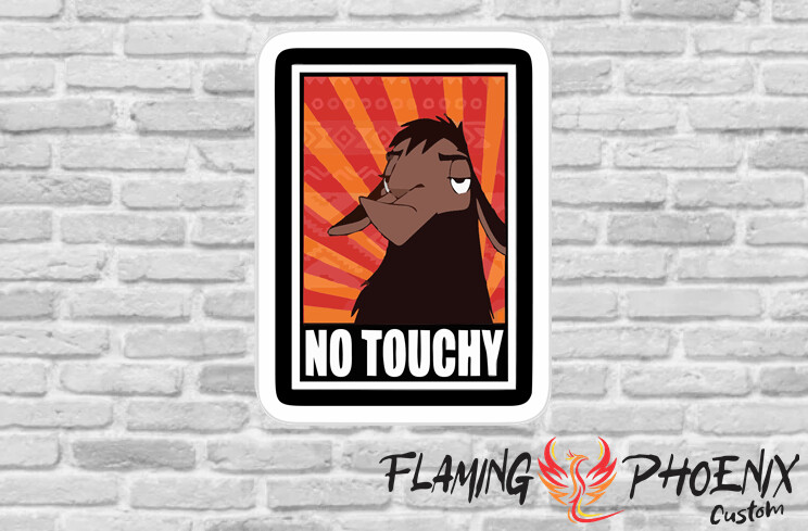 NO TOUCHY LLAMA CUSTOM CAR VINYL STICKER DECAL