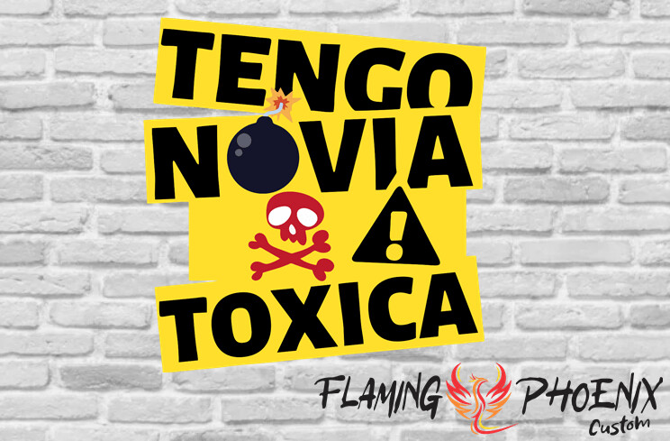 TENGO NOVIA TOXICA BOMB SKULL CUSTOM CAR VINYL STICKER DECAL