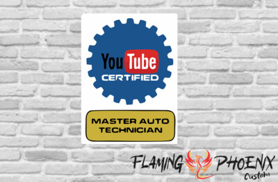 YOUTUBE MASTER AUTO TECHNICIAN CUSTOM CAR VINYL STICKER DECAL