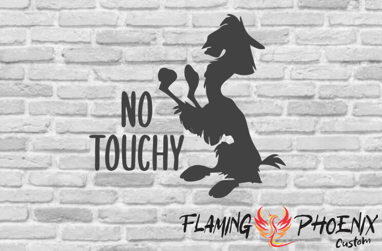NO TOUCHY LLAMA SILHOUETTE CUSTOM CAR VINYL STICKER DECAL
