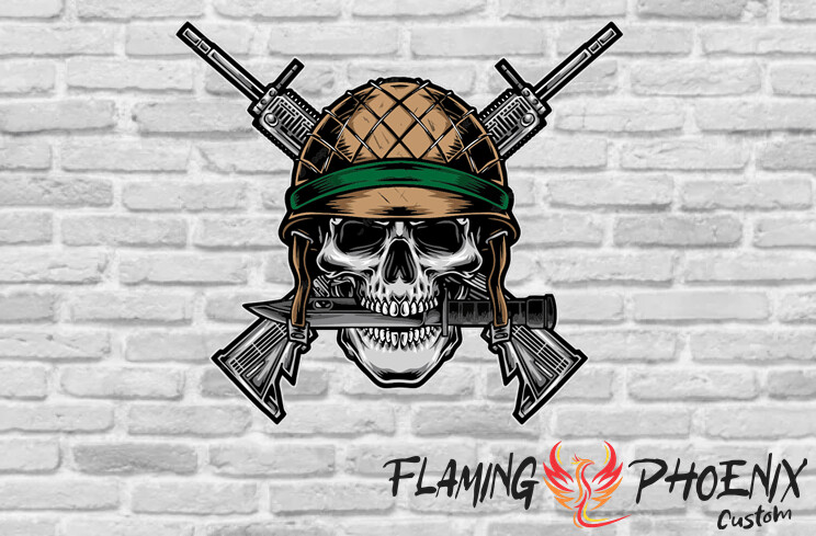 SKULL KNIFE CUSTOM CAR VINYL STICKER DECAL