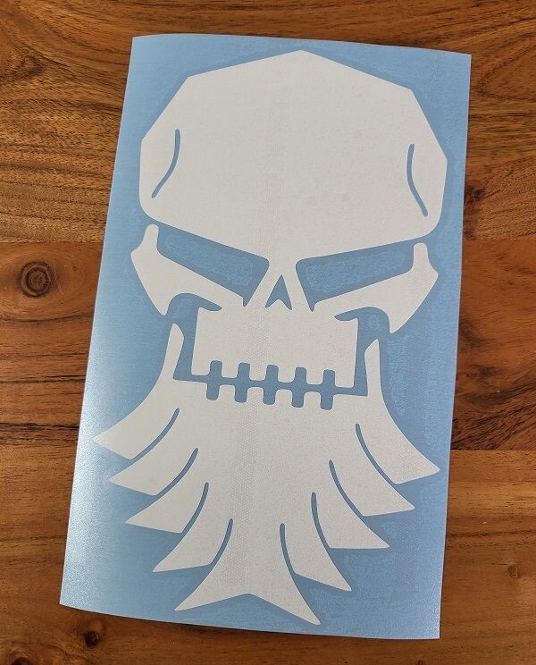 BEARDED SKULL CUSTOM CAR VINYL STICKER DECAL