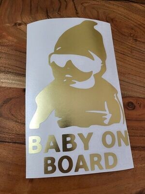 BABY ON BOARD SUNGLASSES CUSTOM CAR VINYL STICKER DECAL