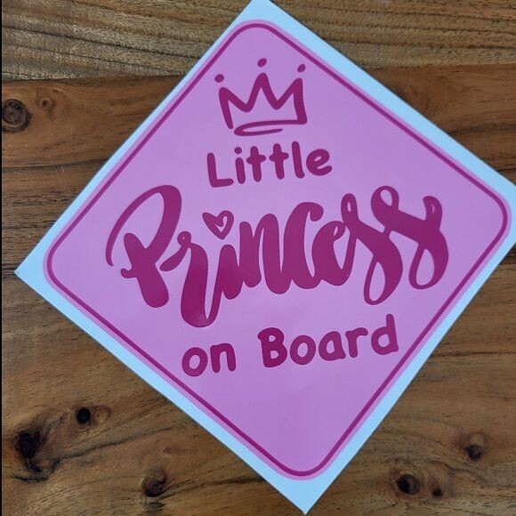 LITTLE PRINCESS ON BOARD CUSTOM CAR VINYL STICKER DECAL