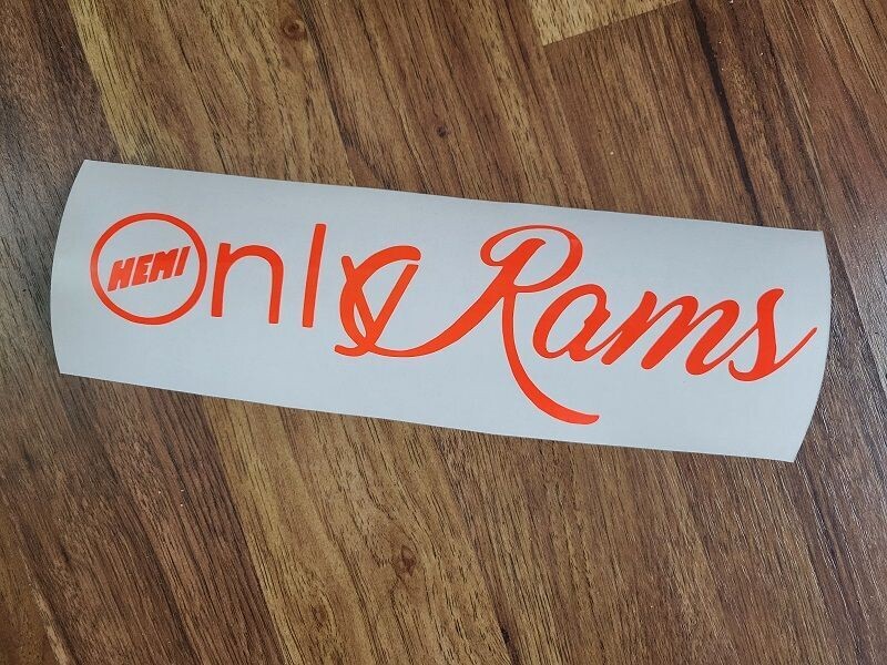 ONLY RAMS HEMI CUSTOM CAR VINYL STICKER DECAL