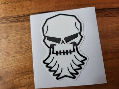 BEARD SKULL CUSTOM CAR VINYL STICKER DECAL
