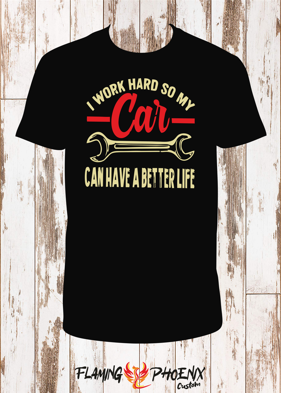 I WORK HARD CAR SHIRT